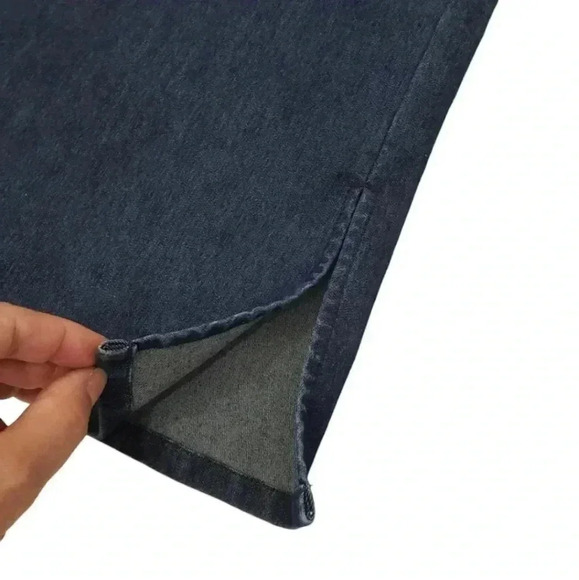 Vintage 90s-Y2K Guess Split Hem Flare Dark Wash Jeans - Picture 2 of 7